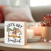 Vgrti Let's Get Toasted Wooden Box Sign, Campfire Camping Desk