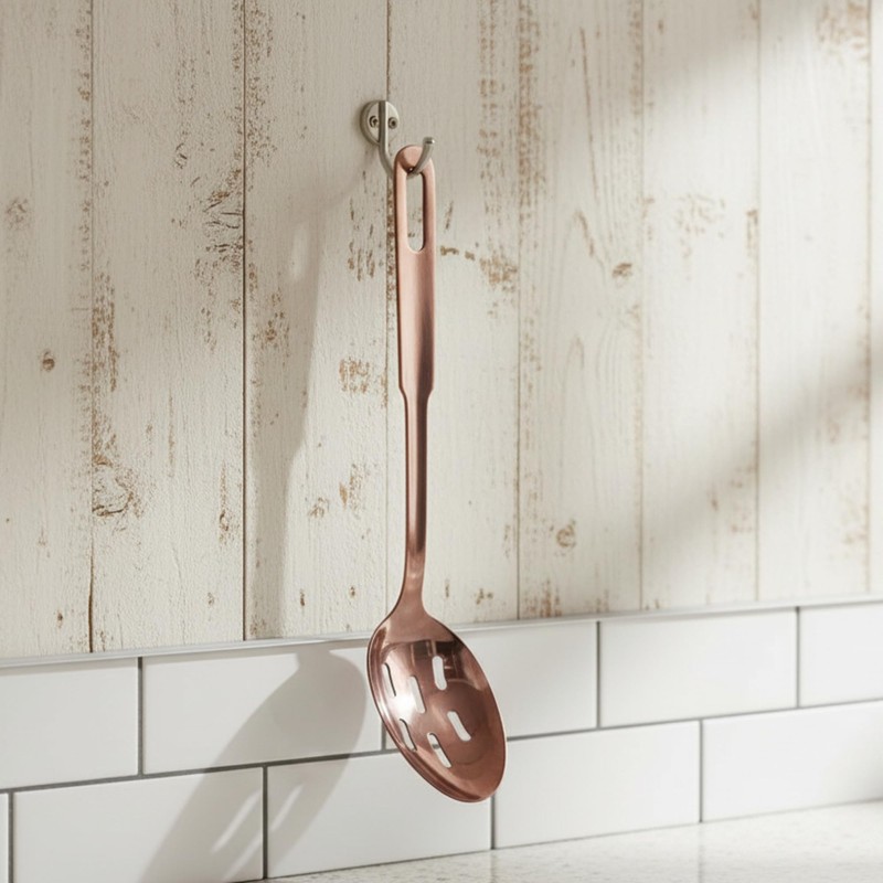 Amco 5-Piece Stainless Steel Cooking Utensil Set, Copper Finish -