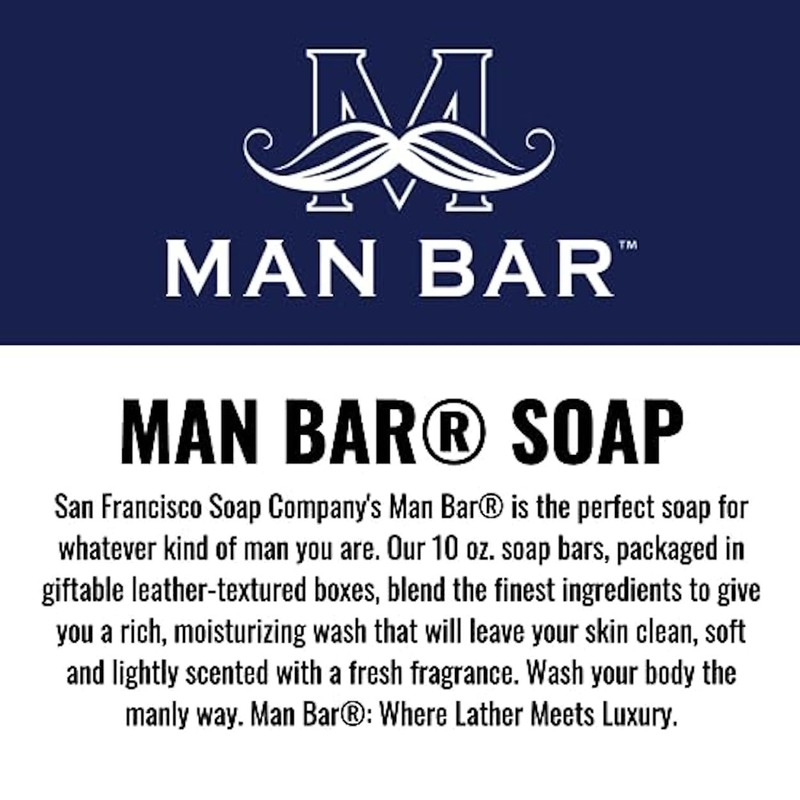 San Francisco Soap Company Man Bar 3-Piece Gift Set, 10