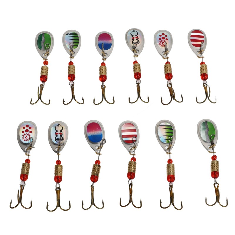 12Pcs Trout Lure Flashing Sequin Efficient Stainless Steel Bass Fishing