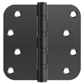 VOLUKA 3 Pack 4'' Stainless Steel Ball Bearing Door Hinges, 4in x 4in Heavy-Duty Door Hinges with 5/8 inch Radius Corner for Exterior & Interior Doors (Black)