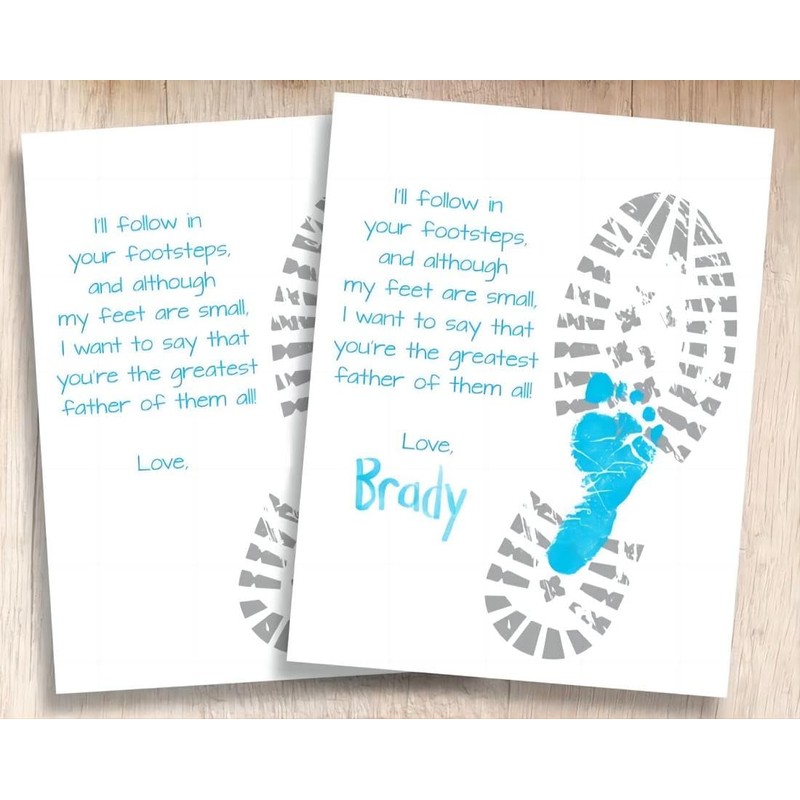 CJ&M Father's Day Poem Footprint Craft | Kids' Footprint Keepsake