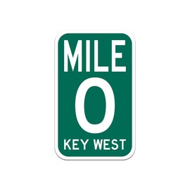 Mile Marker 0 Zero Sticker Decal 14.83"x24"
