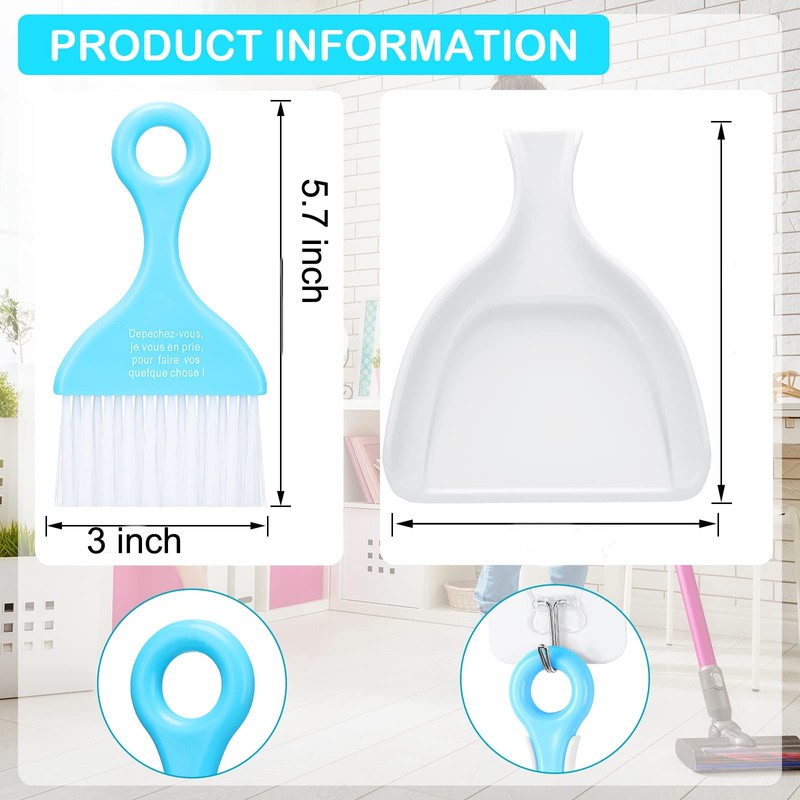 CHENGU 3 Pcs Mini Dustpan Set Brush for Table Whisk