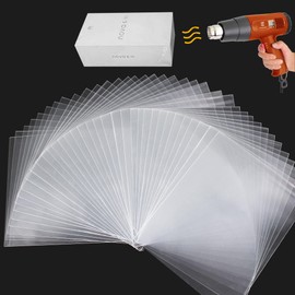 Shrink Wrap Bags - 100Pcs 6x8 Inches Clear PVC Heat Seal Bags for Soap Sleeve Packaging, Bath Bomb,Shoes,Jars,Gift,Tumbler,Heat Sublimation Film for Homemade DIY Projects