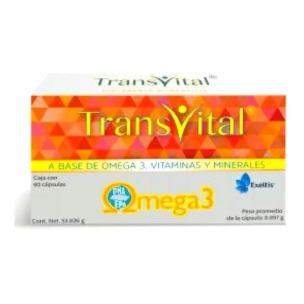 Exeltis Transvital Suplemento Omega 3 Vitaminas Y Minerales C/60 Cap