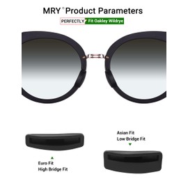 Mryok Replacement Nose Pieces Nose Pads for Oakley Wildrye/HSTN/Top Knot/Spindrift/Side Swept Sunglass - Black