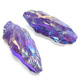 Crystals, Rocks, Jade, Crystals and Healing Stones, Witchcraft Supplies, Healing Crystals, Stones, Healing Stones, Rock Collection, Agate, Raw Stones (Amethyst Aura Quartz, 2 Pcs)