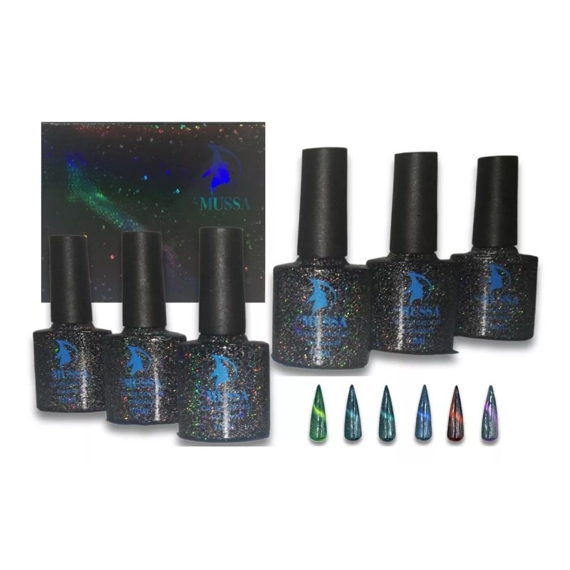 Mussa Gel Semipermanente Efecto Ojo De Gato 12d Gama 6