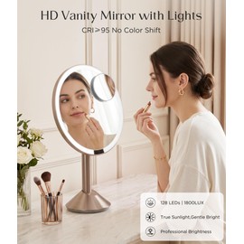10" Lighted Magnifying Makeup Mirror, 1X&10X Smart Sensor Led Vanity Mirror
