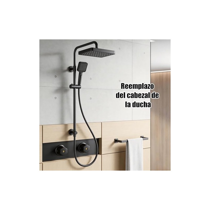 Manerales Alfa para Regadera Queen Standar Plateado Mate Hexagonales