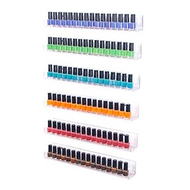 Coward 6 Piece Acrylic Nail Polish Organizer Rack Wall Mounted, Essential oil Display Stand, Alcohol ink Paint Storage Holder, displays 90 Bottles