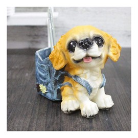 Creative Desktop Pen Holder Lindo Puppy Pen Holder Creative Resin Pen Holder Home Desktop Art Crafts Adornos Regalo de cumpleaños Pluma multifunción  
