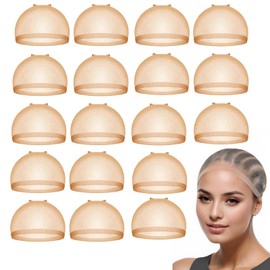 20 Pcs Wig Caps, Stocking Mesh Cap to Hold Wig in Place, Universal Nude Color HD Wig Mesh for Women, Elastic and Breathable