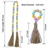 Easter Beads Garland with Tassel, 4 Pack Spring Wood Bead
