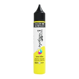 Daler-Rowney System3 Acrylic Paint, Plastic Bottle, Fluid, 1oz - 29.5 ml, Lemon Yellow