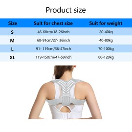 FDEETY Back Straightener Back Support Belt Adjustable Straight Posture Trainer Create an Upright and Confident, Suitable for Men and Women (Grey-XL)