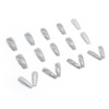 Set of 24 Nail Tips, Gray-White, Marble, Flash Long, Adult