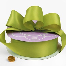 3/8" X 100 Yards - Solid Color Premium Fabric Satin Single Face Ribbon - Lime Green