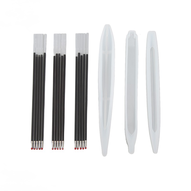 9Pcs Pen Resin Molds Silicone Smoothing Durable Easy Removal Ballpoint