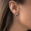 14K Yellow Gold Plated Sterling Silver 5mm Created Blue Sapphire