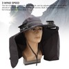 Men Sun Hat Solar Powered Rechargeable Fan UPF50 Wide Brim