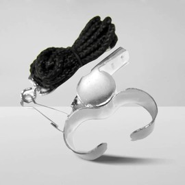 Brass Finger Grip Whistle with Lanyard