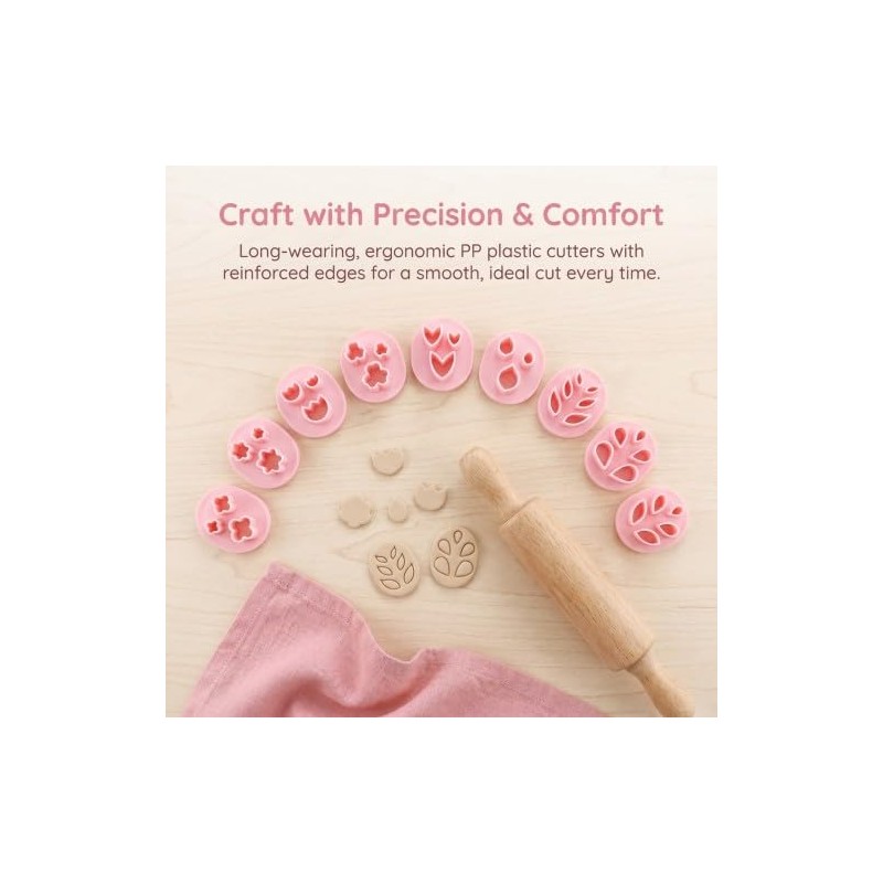10 PCS Polymer Clay Cutters Set, Mini Flower Petal and