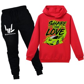 RoMuka Youth Share The Love Hoodie And Fans Sharer Sweatpants Suit Hooded Sweatshirts for Boys Girls, Share the Love 7, Large