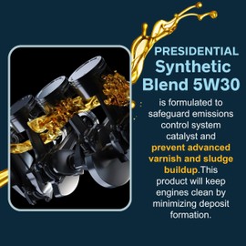 Presidential Synthetic Blend 5W30 Engine Oil - Motor Oil and Industrial Lubricants for Gasoline Engine Performance & Protection - Made in USA (5 Gallon Pail)