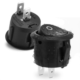2Pcs Waterproof Toggle Switch 12V – Polycarbonate On Off Rocker Switch 6A/250V, 10A/125V, Acid & Corrosion Resistance – Easy Instal Mini SPST Toggle Interruptor for Marine, Car, and House Appliances