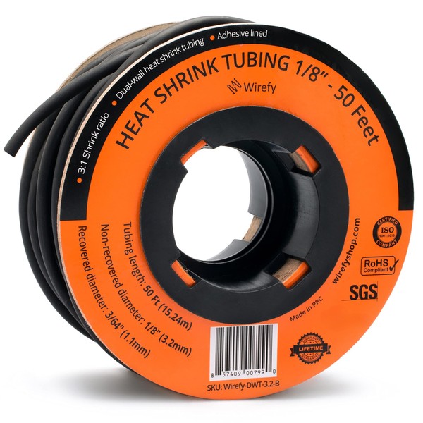 Wirefy Wirefy 1/8" Heat Shrink Tubing - 3:1 Ratio -