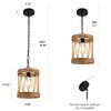 ZOLUVINA Farmhouse Woven Pendent Lights, 8.6'' Rustic Wooden Pendant Lamp