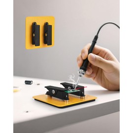 Third Hand Soldering Aid, Magnetic Circuit Board Holder Tool Help Hands Craft Workshop Aid Station Non-Slip Aluminium Base Wire Cutter Pliers