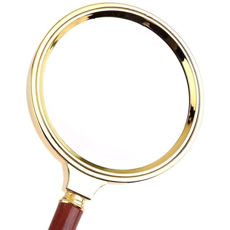 60mm Handheld Magnifier, Wooden Handle 15x Magnifying Glass for Home