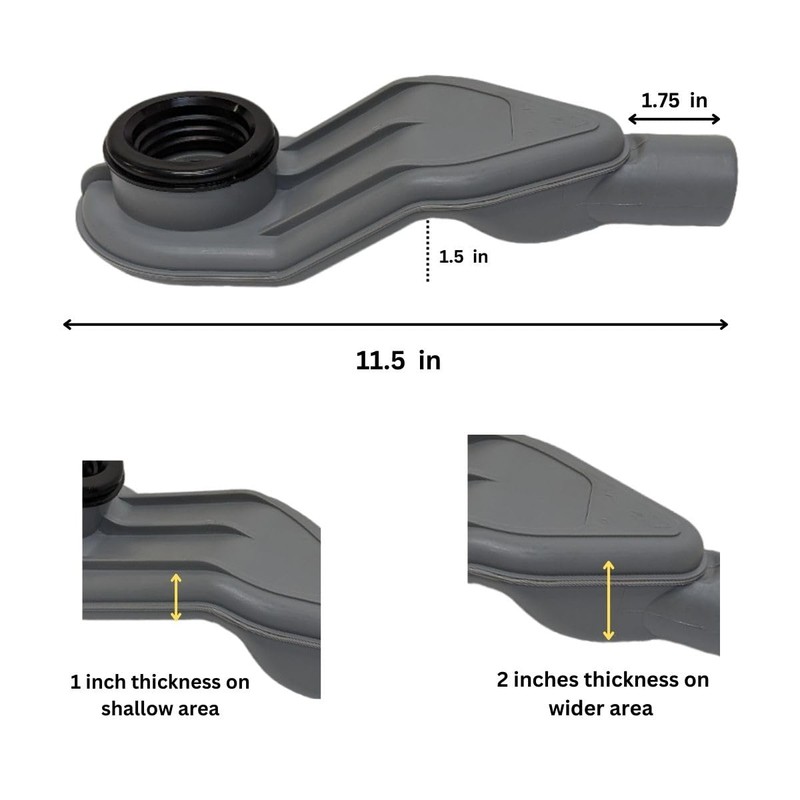 SereneDrains WOW Drain TM Horizontal Side Discharge Outlet Low Profile