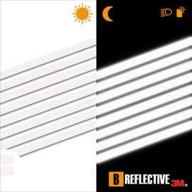 B REFLECTIVE - Kit 8 Stickers Retro Reflective Tape Scooter, Bicycle, Motorcycle, ... - Sticker Multi Supports - 3M™ Technology - High Visibility - Optimised Adhesion - Black