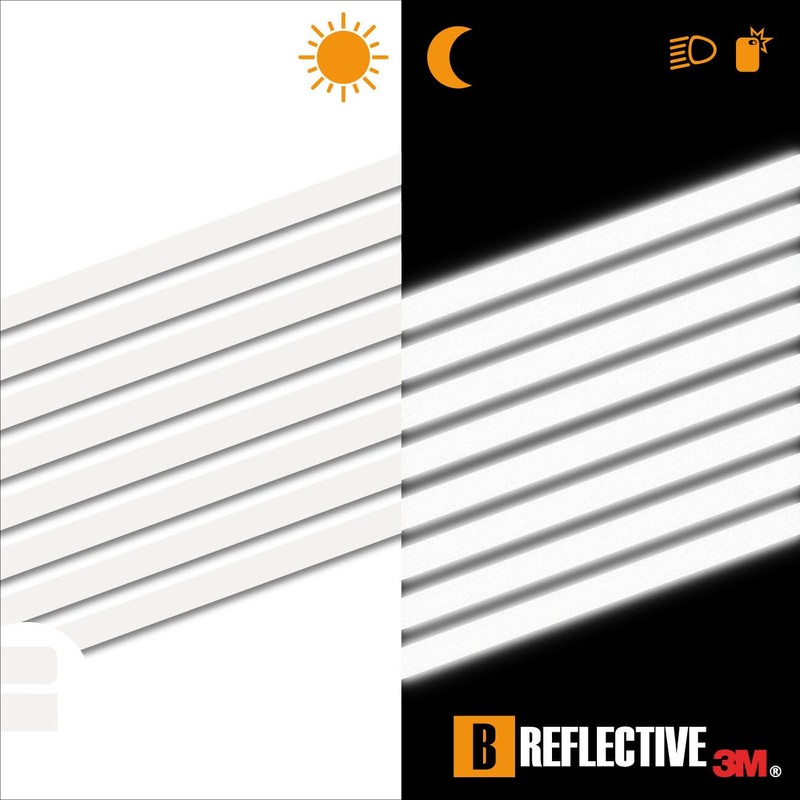 B REFLECTIVE - Kit 8 Stickers Retro Reflective Tape Scooter,