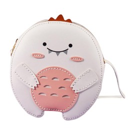 EXCEART 1 Set DIY Leather Cross- Bag Making Kit Dinosaur Purse Sewing Craft Kit Make Your Own Shoulder Bag Knitting Material for Women Holiday Birthday White