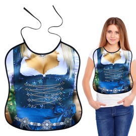 SwirlColor Bib for Adults, Funny, Waterproof Bib for Adults, Funny Washable Bibs for Adults, Women, Seniors, Funny Clothing Protection Bib for Party Gifts, blue