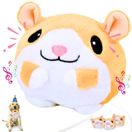 BEGA PET Interactive Dog Toys for Boredom 6.5 in - Rechargeable Moving Dog Chew Crab Toy for Small Medium Large Dogs to Keep Them Busy Hamster Jumping Squeaky Puppy Toy with Recording and Music, Gift