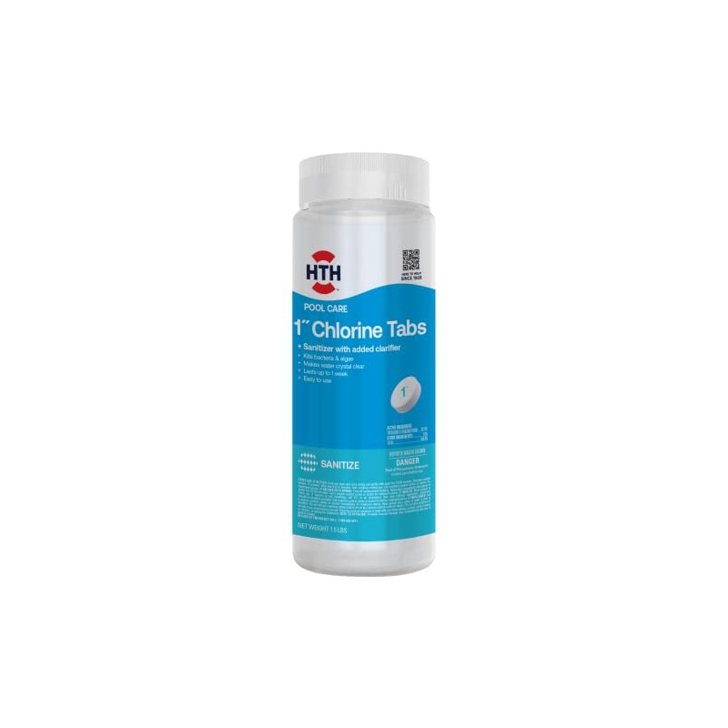 HTH 1" Chlorine Tabs for Swimming Pool Care - 1.5