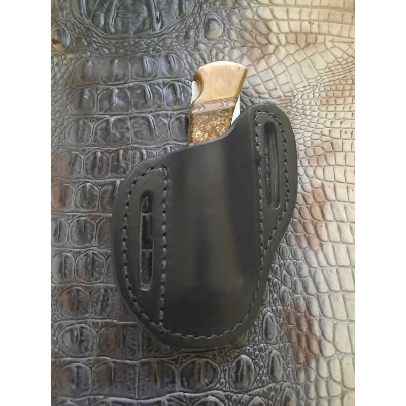 Leather Left Hand Pocket Knife Sheath Fits Buck 110 and