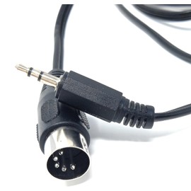 DRUT 2m 3.5mm Stereo Jack Plug to 5 Pin Midi Din Male AUX Audio Cable, Midi Pins 2, 3, 5 are Connected (6.5ft)