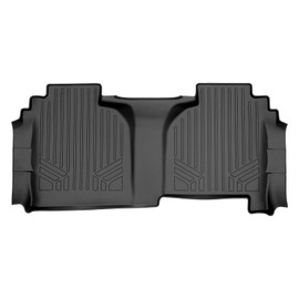 SMARTLINER Floor Mats 2nd Row Liner Black for 2019 Silverado/Sierra 1500 Double/Extended Cab Without Rear Underseat Toolbox