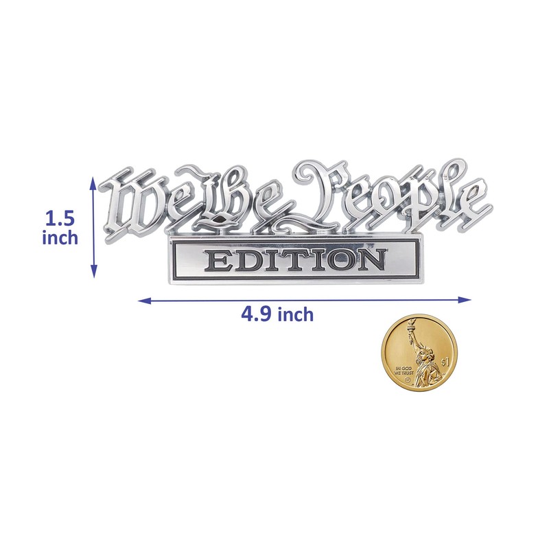 2 Pack We The People Edition Emblem 3D Fender Badge