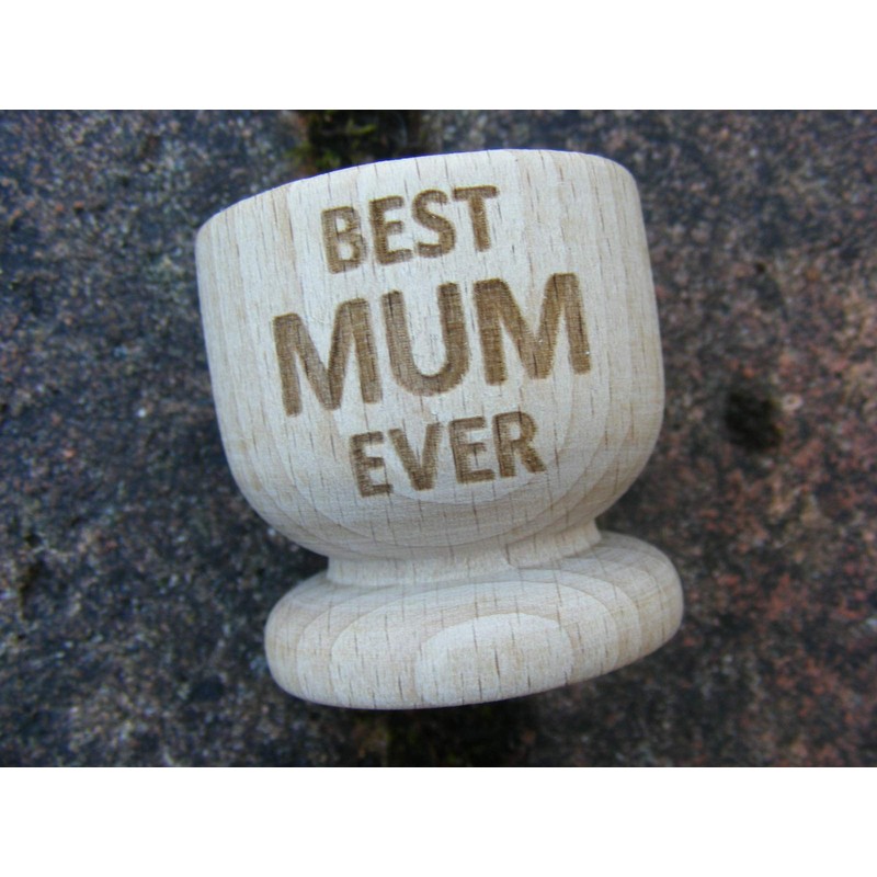 FastCraft BEST MUM EVER GREATEST WOODEN EGG CUP PRESENT IDEA