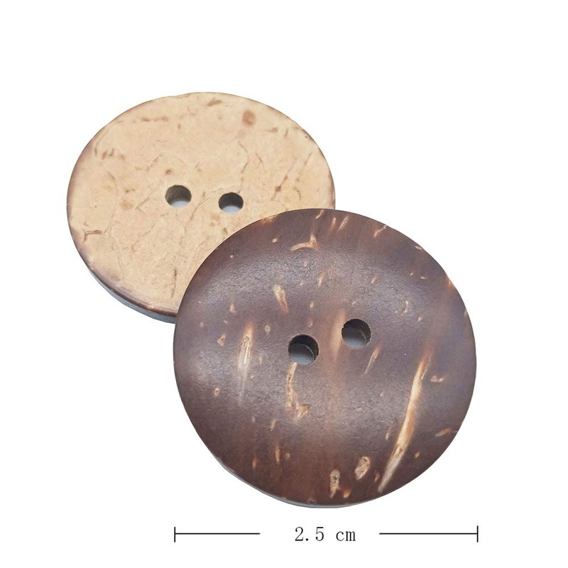 Kbraveo 150pcs 1 inch New Thick Coconut Shell 2 Holes
