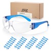 28 Pack Safety Glasses BLUE Frame (Bulk Pack of 24+4)