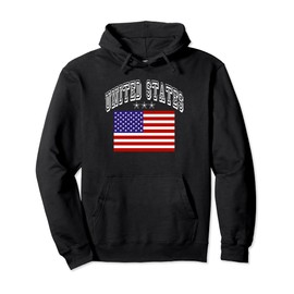 United States Patriotic Throwback Flag Souvenir Pullover Hoodie